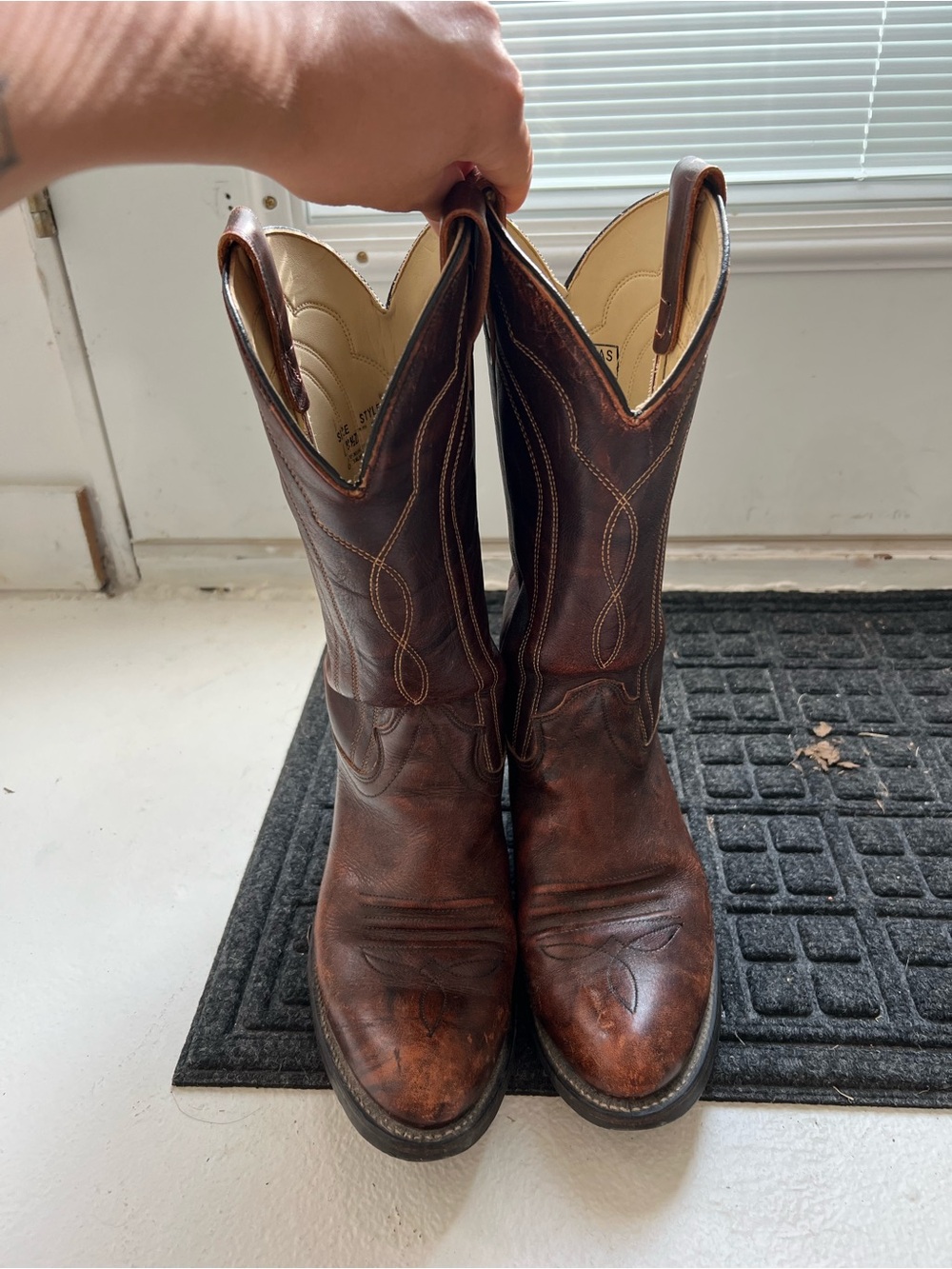 TEXAS brand Classic Brown Leather Cowgirl Boots - Women's